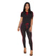 Hooded Sport Racing Plaid Two Piece Set #Black #Short Sleeve #Two Piece #Hooded SA-BLL282440-1 Sexy Clubwear and Pant Sets by Sexy Affordable Clothing