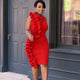 Sleeveless Red Ruffles Bodycon Dress #Plus Size #Sleeveless #Ruffles SA-BLL36005 Fashion Dresses and Midi Dress by Sexy Affordable Clothing