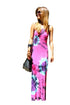 Sleeveless Strap Printed Maxi Dress