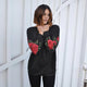 Round Neck Long Sleeve Regular Floral Sweatshirt #Black #Top #Sweatshirt SA-BLL643-2 Women's Clothes and Blouses & Tops by Sexy Affordable Clothing