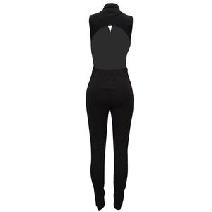 Black Solid Sexy Backless Bodycon Overalls Playsuit #Black SA-BLL55392 Women's Clothes and Jumpsuits & Rompers by Sexy Affordable Clothing