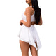 Round Neck Patchwork One-piece Short Romper #White #Round Neck #Irregular SA-BLL55518-2 Women's Clothes and Jumpsuits & Rompers by Sexy Affordable Clothing