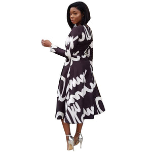 Print Long Skater Swing Dress #Swing #Printed #Round Neck SA-BLL51148 Fashion Dresses and Maxi Dresses by Sexy Affordable Clothing