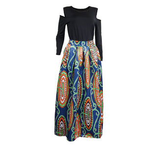 African Print Thicken Long Sleeve Blouse and Long Skirt #Long Sleeve #Two Piece #Print #Dashiki #African SA-BLL2435-5 Sexy Clubwear and Skirt Sets by Sexy Affordable Clothing