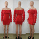 Red Ruffle Sleeve Slash Neck Bodycon Dress #Red #Ruffle SA-BLL27799 Fashion Dresses and Mini Dresses by Sexy Affordable Clothing