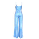 Round Neck Striped Straps Jumpsuit #Striped #Round Neck #Straps SA-BLL55609 Women's Clothes and Jumpsuits & Rompers by Sexy Affordable Clothing