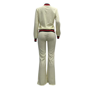 Leisure Wide Leg Pants Suit #White #Two Piece SA-BLL28055-1 Sexy Clubwear and Pant Sets by Sexy Affordable Clothing