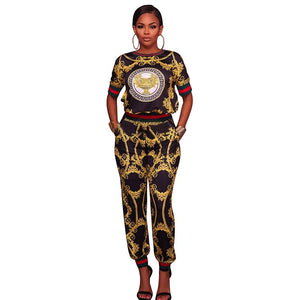 Gotti Black Yellow Multi-Color Print Two Piece Jogger Set #Yellow #Black #Pant Sets SA-BLL2029-2 Sexy Clubwear and Pant Sets by Sexy Affordable Clothing