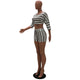 Casual Striped White Two-piece Shorts Set #Stripe #Two Piece SA-BLL282703 Sexy Clubwear and Pant Sets by Sexy Affordable Clothing