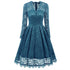 V-neck Lace Evening Dress #Blue #Lace Dress