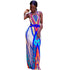 Multicolor Sleeveless Waist Cutout Maxi Dress #Sleeveless #Cutout