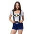 Sexy White Top and Suspender Shorts Bavarian Beer Girl Costume #Beer Costumes
