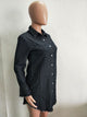 Chambray Stone Frayed Shirt Denim Shift Dress With Tassel #Long Sleeve #Turn-Down Neck SA-BLL2093-3 Fashion Dresses and Mini Dresses by Sexy Affordable Clothing