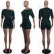 Retro Short Plain Rompers With Belt #Green #One Shoulder #Retro SA-BLL55519-6 Women's Clothes and Jumpsuits & Rompers by Sexy Affordable Clothing