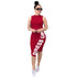 Sleeveless Print Bodycon Dress With Back Hole #Red #Sleeveless #Print