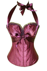 Sexy Satin Ribbon Halter Tie Corset  SA-BLL42654-6 Sexy Lingerie and Corsets and Garters by Sexy Affordable Clothing