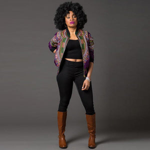 Dashiki Bomber Jacket #Purple #Top SA-BLL603-3 Women's Clothes and Blouses & Tops by Sexy Affordable Clothing