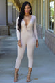 Austin Beige Knotted Low Front Jumpsuit  SA-BLL55188 Women's Clothes and Jumpsuits & Rompers by Sexy Affordable Clothing