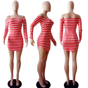 4 Colors Slim Striped Strapless Dress  SA-BLL28168-3 Fashion Dresses and Mini Dresses by Sexy Affordable Clothing