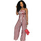 Sexy Straps Striped Wide Jumpsuit #Striped #Straps SA-BLL55485-2 Women's Clothes and Jumpsuits & Rompers by Sexy Affordable Clothing