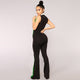 Push To Start Colorblock Jumpsuit - Black/Green #Jumpsuit #Sleeveless #Zipper #Mock Neck SA-BLL55442-1 Women's Clothes and Jumpsuits & Rompers by Sexy Affordable Clothing