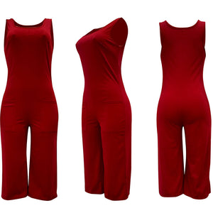 Open Back Solid Color Sleeveless Pocket Jumpsuits #Sleeveless #Pocket SA-BLL55562-1 Women's Clothes and Jumpsuits & Rompers by Sexy Affordable Clothing