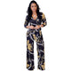 Ciara Jumpsuit #Long Sleeve #V-Neck SA-BLL55487-1 Women's Clothes and Jumpsuits & Rompers by Sexy Affordable Clothing