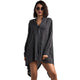 Lightweight Button Down Long Sleeve Striped Collarless Shirt Dress #Striped #Collarless #Irregular SA-BLL282562-3 Sexy Clubwear and Club Dresses by Sexy Affordable Clothing