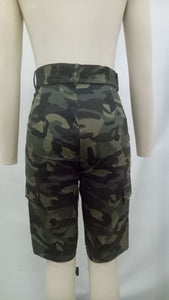 Army Green Camo Print Pockets Belt Plus Size Shorts #Camo #Print #High Waisted SA-BLL712 Women's Clothes and Pants and Shorts by Sexy Affordable Clothing