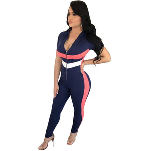 Stripe Size Sporty Jumpsuit #Jumpsuit # SA-BLL55404-2 Women's Clothes and Jumpsuits & Rompers by Sexy Affordable Clothing