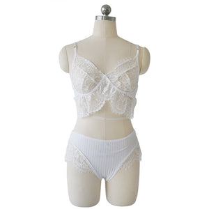 Lace Sexy Lingerie Two Piece Set #White # SA-BLL3172-2 Sexy Lingerie and Bra and Bikini Sets by Sexy Affordable Clothing