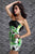 Ladys Sequin Strapless Tube Mini Dress Green Floral Print ClubweSA-BLL2030-4 Sexy Clubwear and Club Dresses by Sexy Affordable Clothing