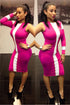 pink/white color one sleeve Bodycon Dresses