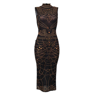 Digital Print Sleeveless Maxi Bodycon Dress  SA-BLL5028 Fashion Dresses and Maxi Dresses by Sexy Affordable Clothing