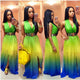 Deep V Colorful Maxi Dress  SA-BLL51255 Fashion Dresses and Maxi Dresses by Sexy Affordable Clothing