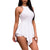 Round Neck Patchwork One-piece Short Romper #White #Round Neck #Irregular SA-BLL55518-2 Women's Clothes and Jumpsuits & Rompers by Sexy Affordable Clothing