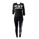 Letter Printing Patchwork Two Pieces Suit #Black SA-BLL27706-1 Sexy Clubwear and Pant Sets by Sexy Affordable Clothing