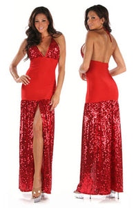 Sequined Halter Sexy Dress  SA-BLL5084 Fashion Dresses and Maxi Dresses by Sexy Affordable Clothing
