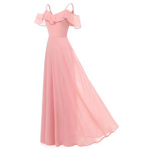 Long Flowy Bridesmaid Chiffon Dress #Lace #Chiffon #Bridesmaid SA-BLL51499-1 Fashion Dresses and Maxi Dresses by Sexy Affordable Clothing