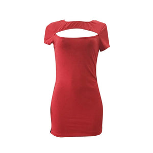 Short Sleeve Open-cut Dress #Red #Short Sleeve SA-BLL2736-2 Fashion Dresses and Mini Dresses by Sexy Affordable Clothing