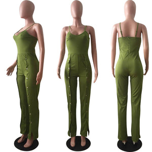 Women Straps Double-breasted Jumpsuit  SA-BLL55390-2 Women's Clothes and Jumpsuits & Rompers by Sexy Affordable Clothing