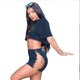 Offset Hollow Top Suit Bandages Skirt #Black #Two Piece #Bandages SA-BLL28141 Sexy Clubwear and Skirt Sets by Sexy Affordable Clothing