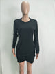 Long Sleeves Slits Mini Dress #Long Sleeve #Round Neck SA-BLL2092-1 Fashion Dresses and Mini Dresses by Sexy Affordable Clothing