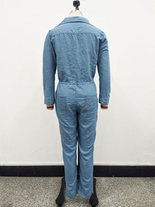 Fashion Motorsport Bandage Denim Jumpsuit #Long Sleeve #Denim #Bandage SA-BLL55607 Women's Clothes and Jumpsuits & Rompers by Sexy Affordable Clothing