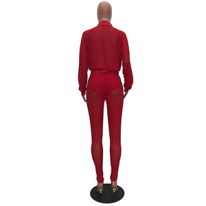 See You Looking Crop Jacket Pant Set - Red #Two Piece #Zipper #Striped SA-BLL282684-1 Sexy Clubwear and Pant Sets by Sexy Affordable Clothing