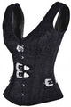 Black 12 Steel Bone Brocade Vested Corset  SA-BLL42681 Sexy Lingerie and Corsets and Garters by Sexy Affordable Clothing