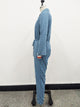 Fashion Motorsport Bandage Denim Jumpsuit #Long Sleeve #Denim #Bandage SA-BLL55607 Women's Clothes and Jumpsuits & Rompers by Sexy Affordable Clothing