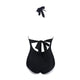 Women's Hanging Neck Halter Triangle Type One Piece Bathing Suit #Black SA-BLL32608 Sexy Swimwear and Bikini Swimwear by Sexy Affordable Clothing