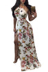 Backless Digital Printing Slim Maxi Dress