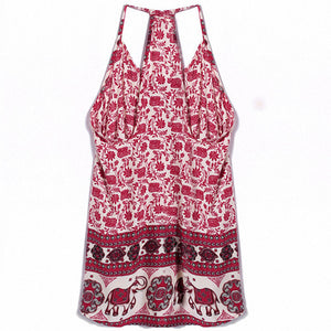 Elephant Printed Straps Summer Dress #Printed #Straps SA-BLL282553 Fashion Dresses and Mini Dresses by Sexy Affordable Clothing